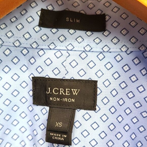 J‎ Crew Men's Slim Fit Button Down Shirt Non-Iron in Blue Size XS - Picture 3 of 6